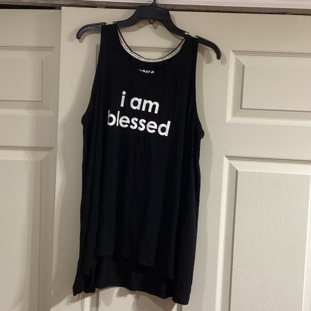 Peace Love World Black Tank Top with Inspirational Print